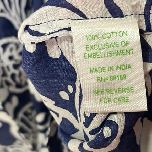 Lilly Pulitzer Blue And White‎ Sarasota Beaded Tunic Size XS - Picture 10 of 11